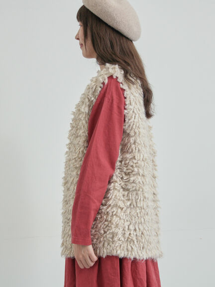 ループ編み前後2WAYニットベスト(グレー/オレンジ/キナリ)|TSUHARU by Samansa Mos2(ツハルバイサマンサモスモス)通販