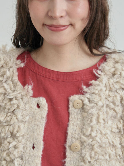 ループ編み前後2WAYニットベスト(グレー/オレンジ/キナリ)|TSUHARU by Samansa Mos2(ツハルバイサマンサモスモス)通販