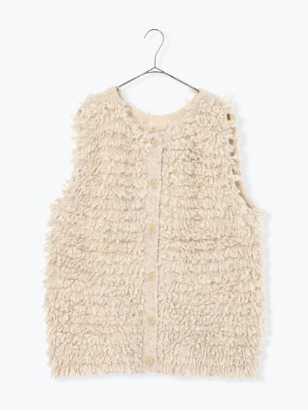 ループ編み前後2WAYニットベスト(グレー/オレンジ/キナリ)|TSUHARU by Samansa Mos2(ツハルバイサマンサモスモス)通販