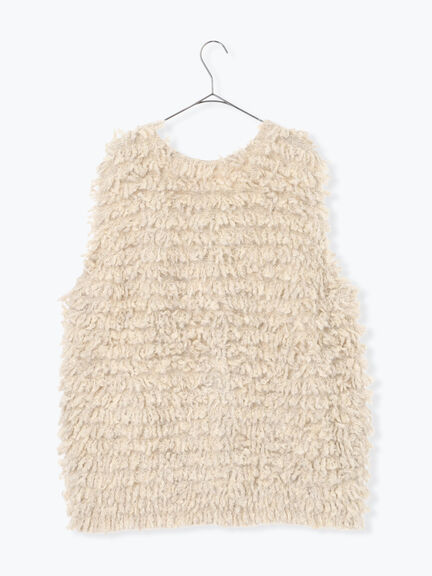 ループ編み前後2WAYニットベスト(グレー/オレンジ/キナリ)|TSUHARU by Samansa Mos2(ツハルバイサマンサモスモス)通販