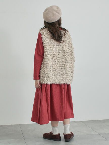 【WEB限定 Sサイズ】製品染めヘンプコットン前後着ギャザーワンピース(グレー/レッド/キナリ)|TSUHARU by Samansa Mos2(ツハルバイサマンサモスモス)通販