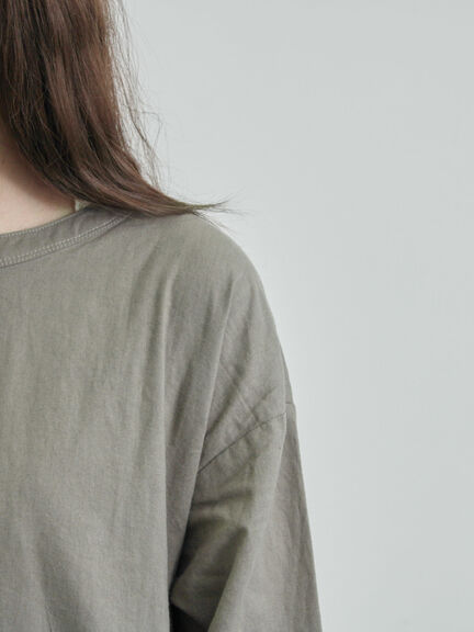 【WEB限定 Sサイズ】製品染めヘンプコットン前後着ギャザーワンピース(グレー/レッド/キナリ)|TSUHARU by Samansa Mos2(ツハルバイサマンサモスモス)通販