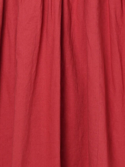 【WEB限定 Sサイズ】製品染めヘンプコットン前後着ギャザーワンピース(グレー/レッド/キナリ)|TSUHARU by Samansa Mos2(ツハルバイサマンサモスモス)通販