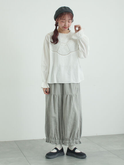 ドビーカットワーク刺繍ブラウス（オフホワイト/グレー/イエロー）｜TSUHARU by Samansa Mos2（ツハルバイサマンサモスモス）通販