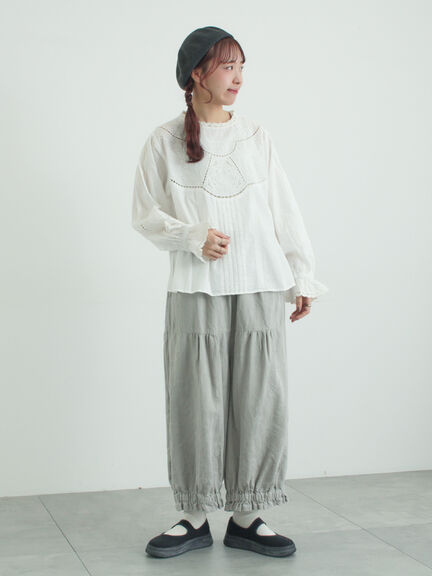 ドビーカットワーク刺繍ブラウス（オフホワイト/グレー/イエロー）｜TSUHARU by Samansa Mos2（ツハルバイサマンサモスモス）通販