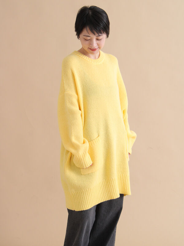 モヘヤライクニットチュニックワンピース(イエロー)|sm2rhythm(サマンサモスモス リズム)通販