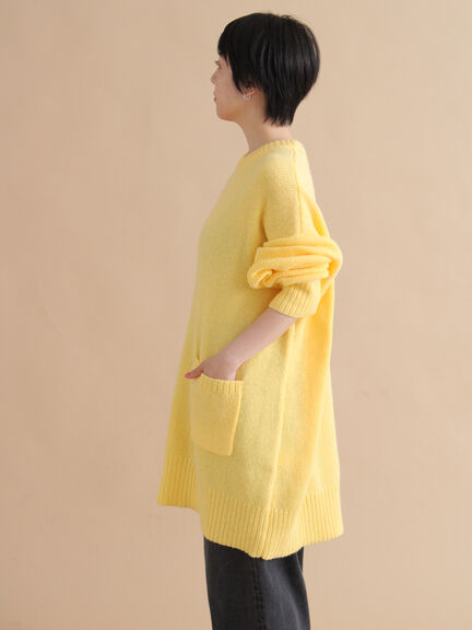 モヘヤライクニットチュニックワンピース(チャコールグレー/ブラウン/イエロー)|sm2rhythm(サマンサモスモス リズム)通販