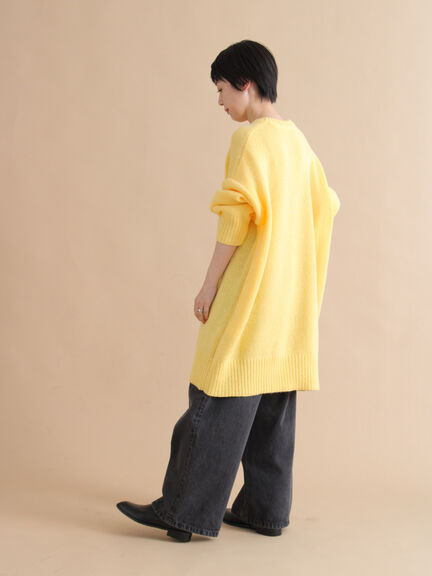 モヘヤライクニットチュニックワンピース(チャコールグレー/ブラウン/イエロー)|sm2rhythm(サマンサモスモス リズム)通販