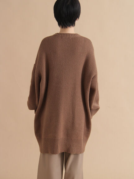 モヘヤライクニットチュニックワンピース(チャコールグレー/ブラウン/イエロー)|sm2rhythm(サマンサモスモス リズム)通販