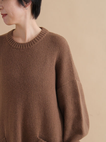 モヘヤライクニットチュニックワンピース(チャコールグレー/ブラウン/イエロー)|sm2rhythm(サマンサモスモス リズム)通販