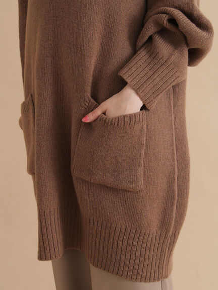 モヘヤライクニットチュニックワンピース(チャコールグレー/ブラウン/イエロー)|sm2rhythm(サマンサモスモス リズム)通販