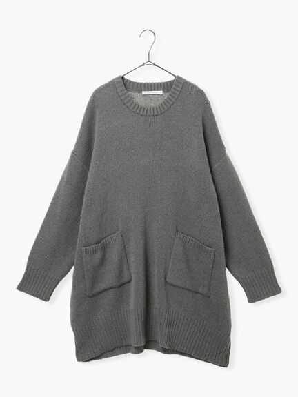 モヘヤライクニットチュニックワンピース(チャコールグレー/ブラウン/イエロー)|sm2rhythm(サマンサモスモス リズム)通販