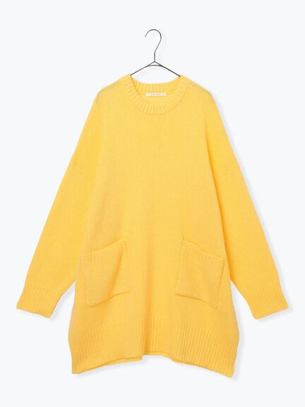 モヘヤライクニットチュニックワンピース(チャコールグレー/ブラウン/イエロー)|sm2rhythm(サマンサモスモス リズム)通販