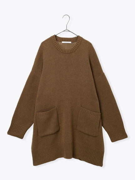 モヘヤライクニットチュニックワンピース(チャコールグレー/ブラウン/イエロー)|sm2rhythm(サマンサモスモス リズム)通販