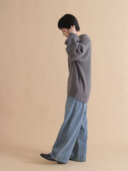 モヘヤライク衿付ニットプルオーバー(チャコールグレー/ブラウン/イエロー)|sm2rhythm(サマンサモスモス リズム)通販