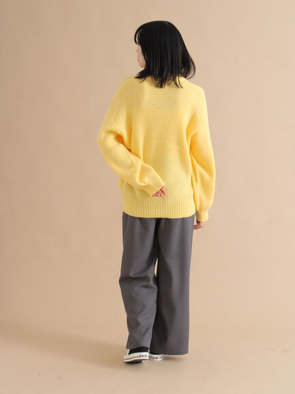 モヘヤライク衿付ニットプルオーバー(チャコールグレー/ブラウン/イエロー)|sm2rhythm(サマンサモスモス リズム)通販