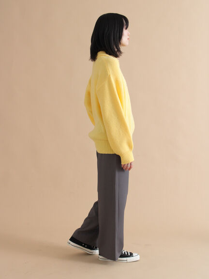 モヘヤライク衿付ニットプルオーバー(チャコールグレー/ブラウン/イエロー)|sm2rhythm(サマンサモスモス リズム)通販