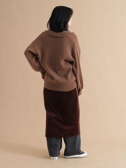 モヘヤライク衿付ニットプルオーバー(チャコールグレー/ブラウン/イエロー)|sm2rhythm(サマンサモスモス リズム)通販