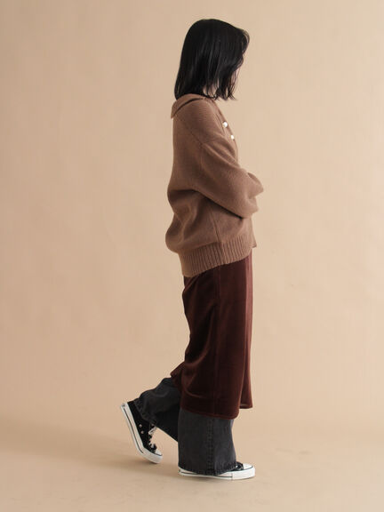 モヘヤライク衿付ニットプルオーバー(チャコールグレー/ブラウン/イエロー)|sm2rhythm(サマンサモスモス リズム)通販