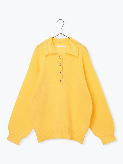 モヘヤライク衿付ニットプルオーバー(チャコールグレー/ブラウン/イエロー)|sm2rhythm(サマンサモスモス リズム)通販