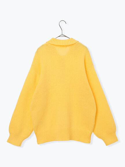 モヘヤライク衿付ニットプルオーバー(チャコールグレー/ブラウン/イエロー)|sm2rhythm(サマンサモスモス リズム)通販