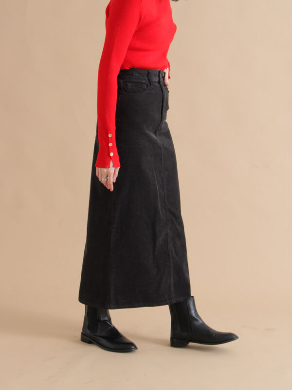 コーデュロイロングスカート(チャコールグレー)|sm2rhythm(サマンサモスモス リズム)通販