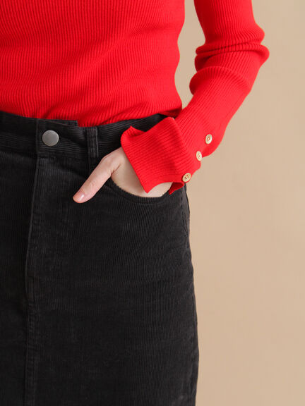 コーデュロイロングスカート(チャコールグレー/ベージュ/ブルー)|sm2rhythm(サマンサモスモス リズム)通販