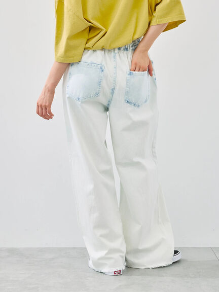 ダメージデニムイージーパンツ(オフホワイト/サックスブルー)|SM2(エスエムツー)通販