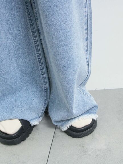 ダメージデニムイージーパンツ(オフホワイト/サックスブルー)|SM2(エスエムツー)通販