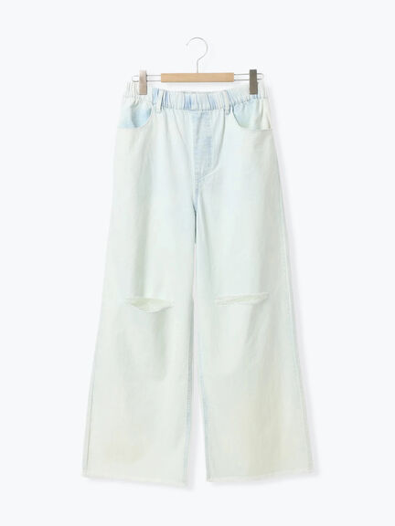 ダメージデニムイージーパンツ(オフホワイト/サックスブルー)|SM2(エスエムツー)通販