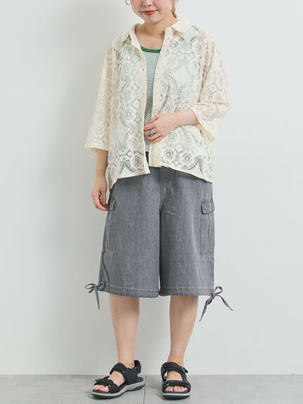 裾ドロストカーゴハーフパンツ(チャコールグレー/カーキ/サックスブルー)|SM2(エスエムツー)通販