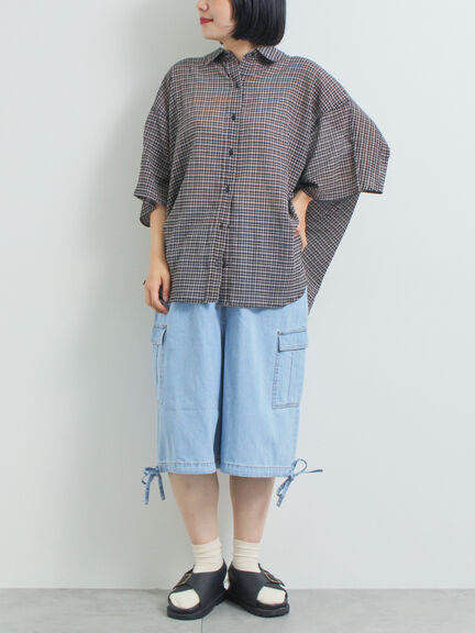 裾ドロストカーゴハーフパンツ(チャコールグレー/カーキ/サックスブルー)|SM2(エスエムツー)通販