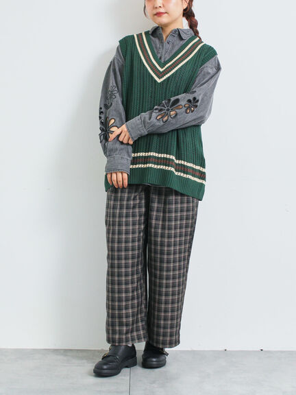 ライン入りベスト(グリーン/ネイビー/クリーム)|SM2(エスエムツー)通販