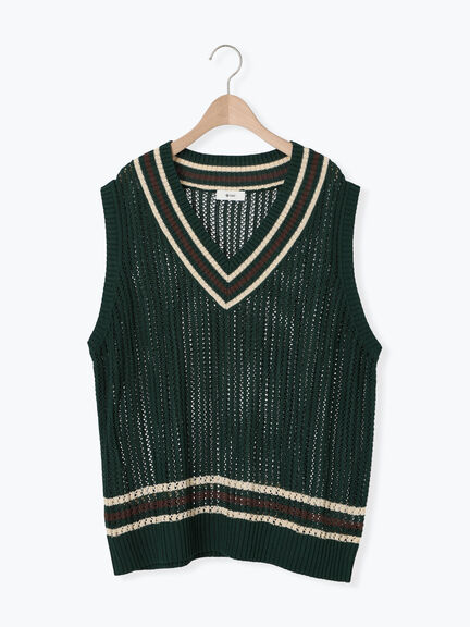 ライン入りベスト(グリーン/ネイビー/クリーム)|SM2(エスエムツー)通販