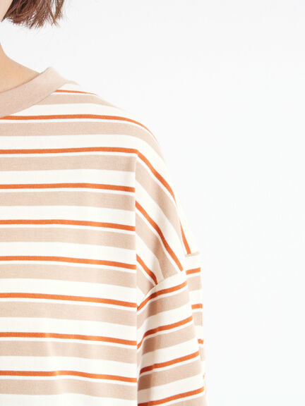 マルチボーダー袖スリットリボンTシャツ(ピンク/レッド/ベージュ/グリーン/ネイビー)|SM2(エスエムツー)通販