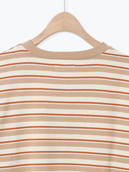 マルチボーダー袖スリットリボンTシャツ(ピンク/レッド/ベージュ/グリーン/ネイビー)|SM2(エスエムツー)通販