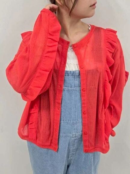 シアーフリル前後2WAYカットソー(オフホワイト/ブラック/レッド)|SM2(エスエムツー)通販