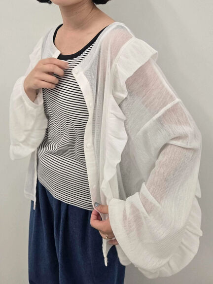 シアーフリル前後2WAYカットソー(オフホワイト/ブラック/レッド)|SM2(エスエムツー)通販