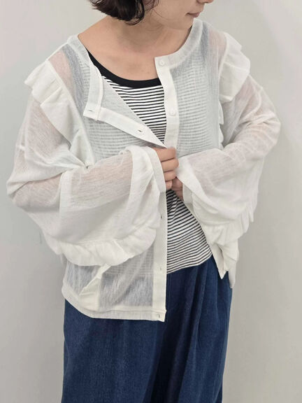 シアーフリル前後2WAYカットソー(オフホワイト/ブラック/レッド)|SM2(エスエムツー)通販