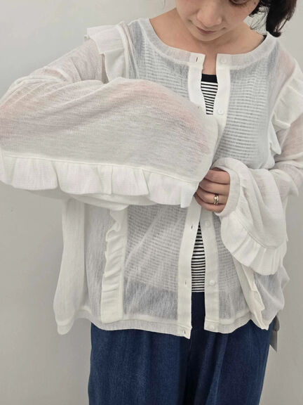 シアーフリル前後2WAYカットソー(オフホワイト/ブラック/レッド)|SM2(エスエムツー)通販