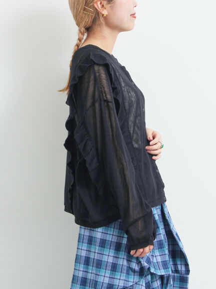 シアーフリル前後2WAYカットソー(オフホワイト/ブラック/レッド)|SM2(エスエムツー)通販