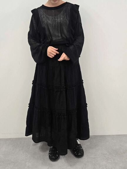 シアーフリル前後2WAYカットソー(オフホワイト/ブラック/レッド)|SM2(エスエムツー)通販