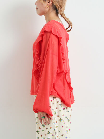 シアーフリル前後2WAYカットソー(オフホワイト/ブラック/レッド)|SM2(エスエムツー)通販