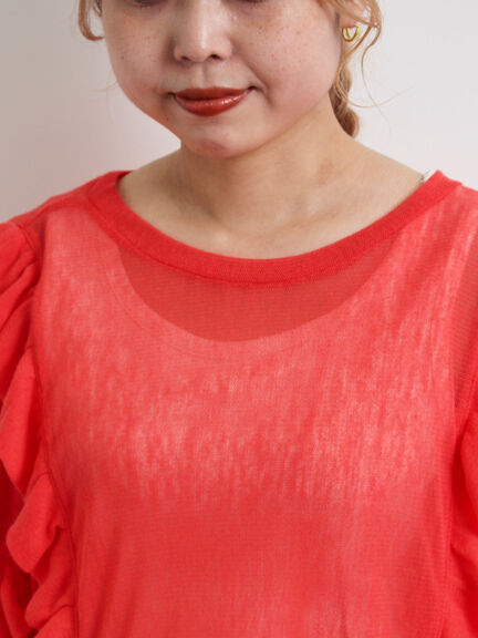 シアーフリル前後2WAYカットソー(オフホワイト/ブラック/レッド)|SM2(エスエムツー)通販