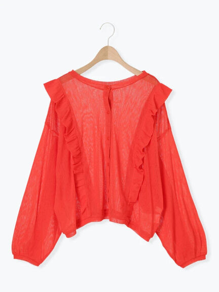 シアーフリル前後2WAYカットソー(オフホワイト/ブラック/レッド)|SM2(エスエムツー)通販