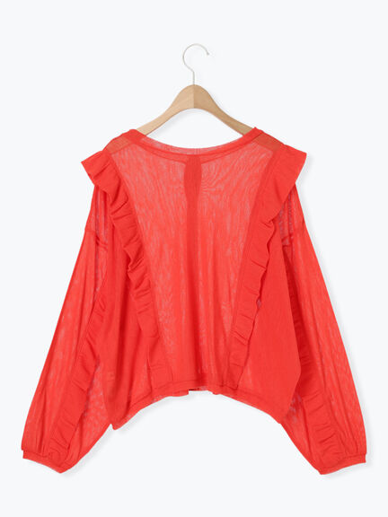 シアーフリル前後2WAYカットソー(オフホワイト/ブラック/レッド)|SM2(エスエムツー)通販