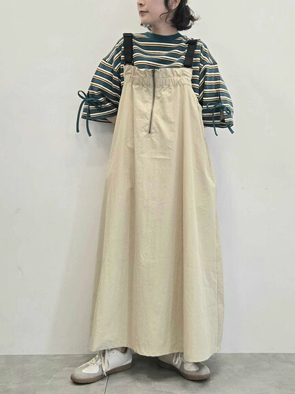 コットンナイロンハーフジップジャンパースカート(ブラック/ベージュ/カーキ/ブルー)|SM2(エスエムツー)通販