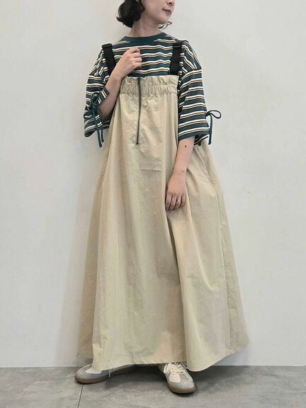 コットンナイロンハーフジップジャンパースカート(ブラック/ベージュ/カーキ/ブルー)|SM2(エスエムツー)通販