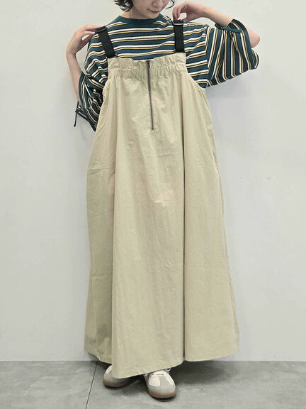 コットンナイロンハーフジップジャンパースカート(ブラック/ベージュ/カーキ/ブルー)|SM2(エスエムツー)通販