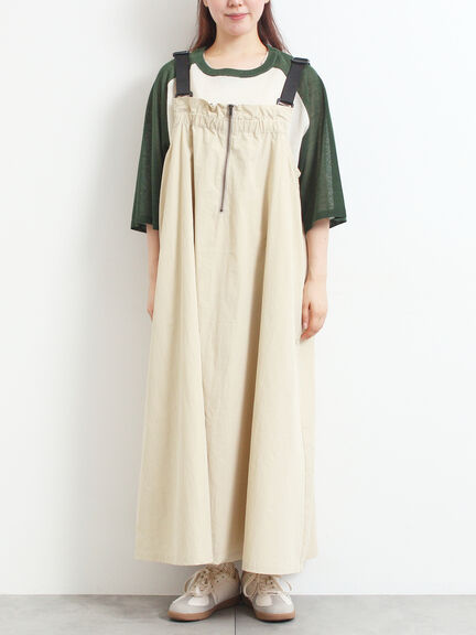 コットンナイロンハーフジップジャンパースカート(ブラック/ベージュ/カーキ/ブルー)|SM2(エスエムツー)通販